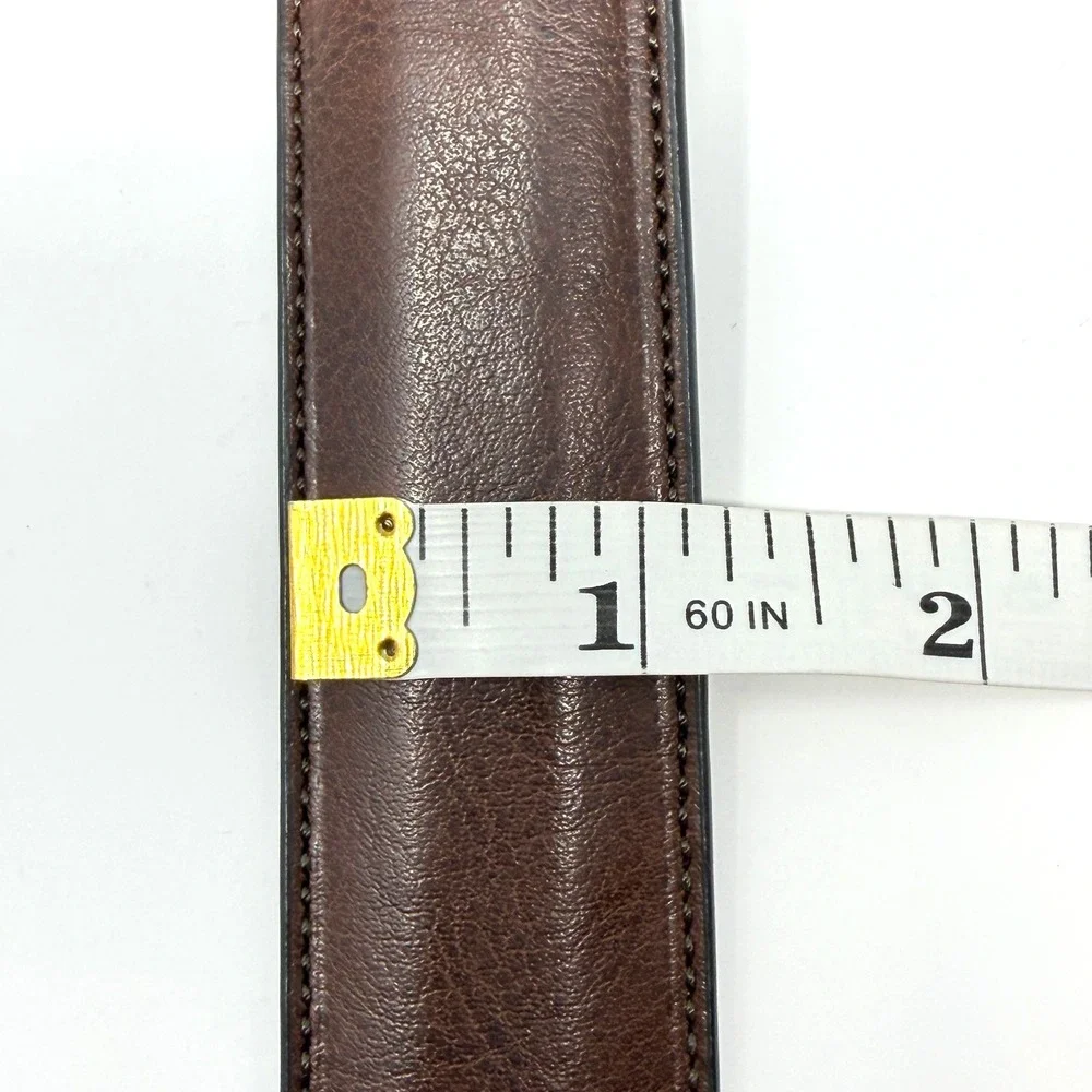 Perry Ellis Portfolio HC Milled Leather Belt Mens Size 48 Brown Big Tall NWT